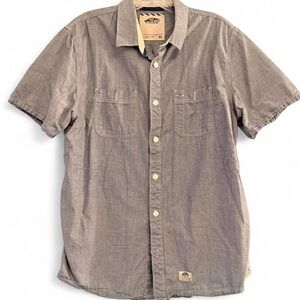 Men’s medium vans short-sleeve button-up blue thin denim
